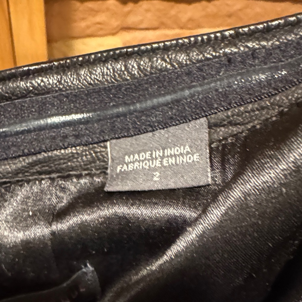 Armani Exchange Elegant Black Genuine Leather Strapless Dress - Picture 8 of 10